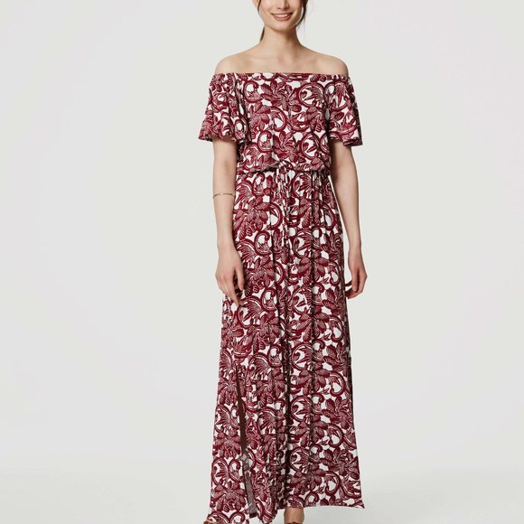 LOFT Dresses & Skirts - Loft maxi sun dress off shoulder neckline size M